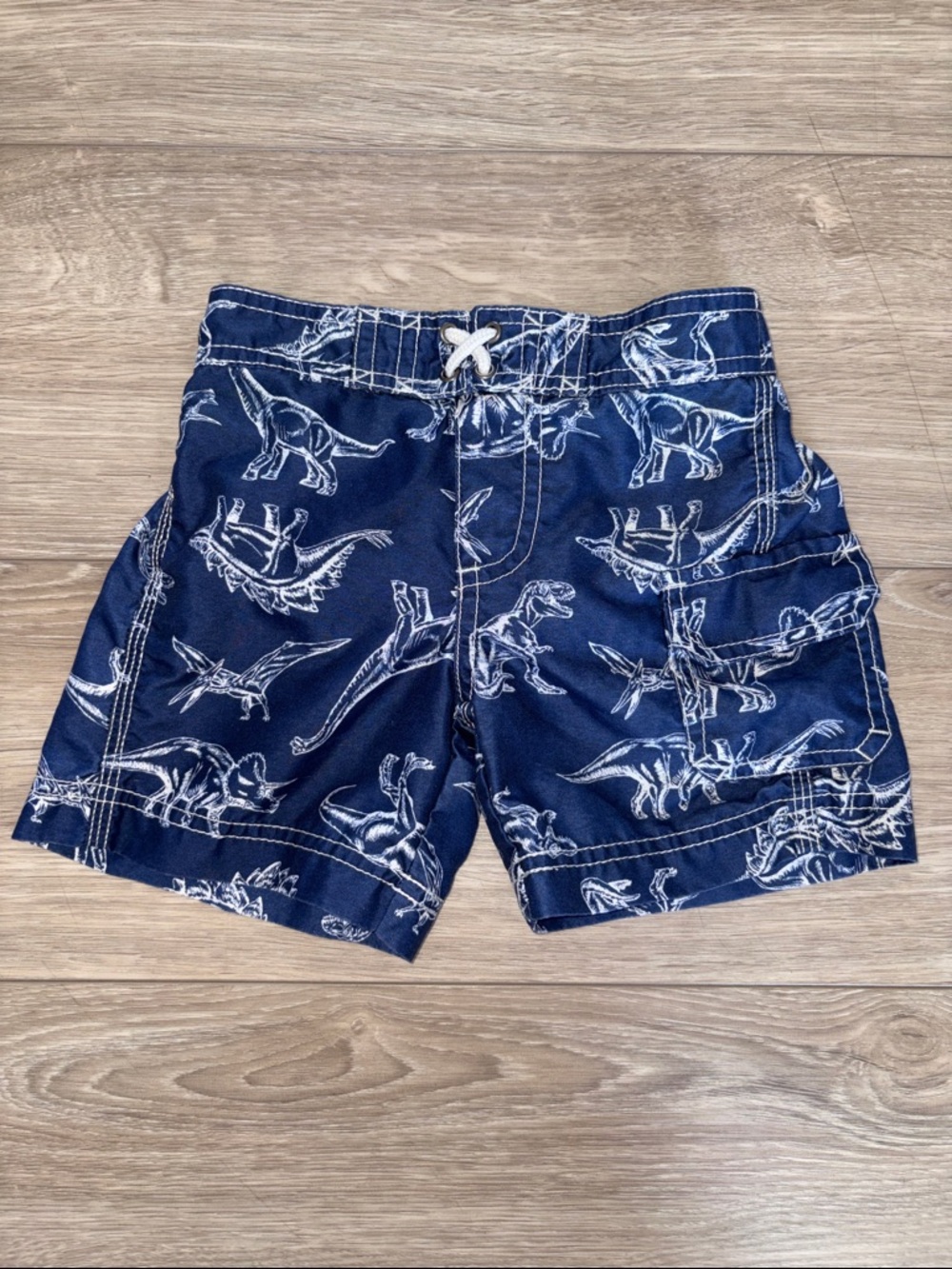 Carter's Navy Blue Dinosaur Print Swim Trunks